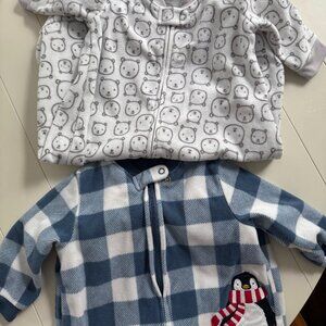2 Fleece Sleep Sacks - 0-3mo+